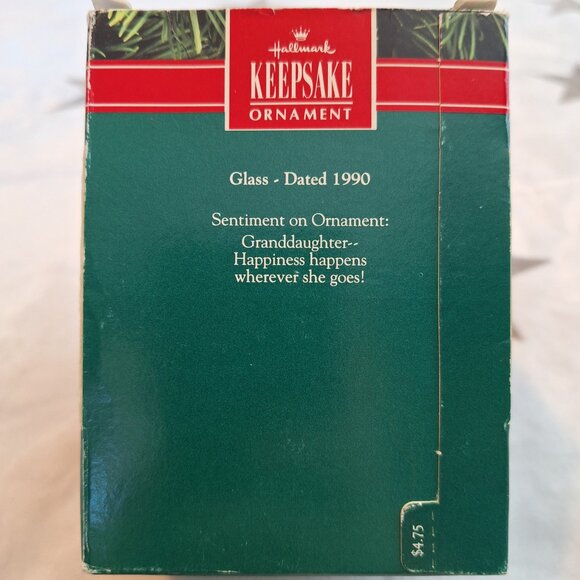 Vintage 1990 Hallmark‎ Keepsake Christmas Ornament Granddaughter Geese Glass - Picture 3 of 7